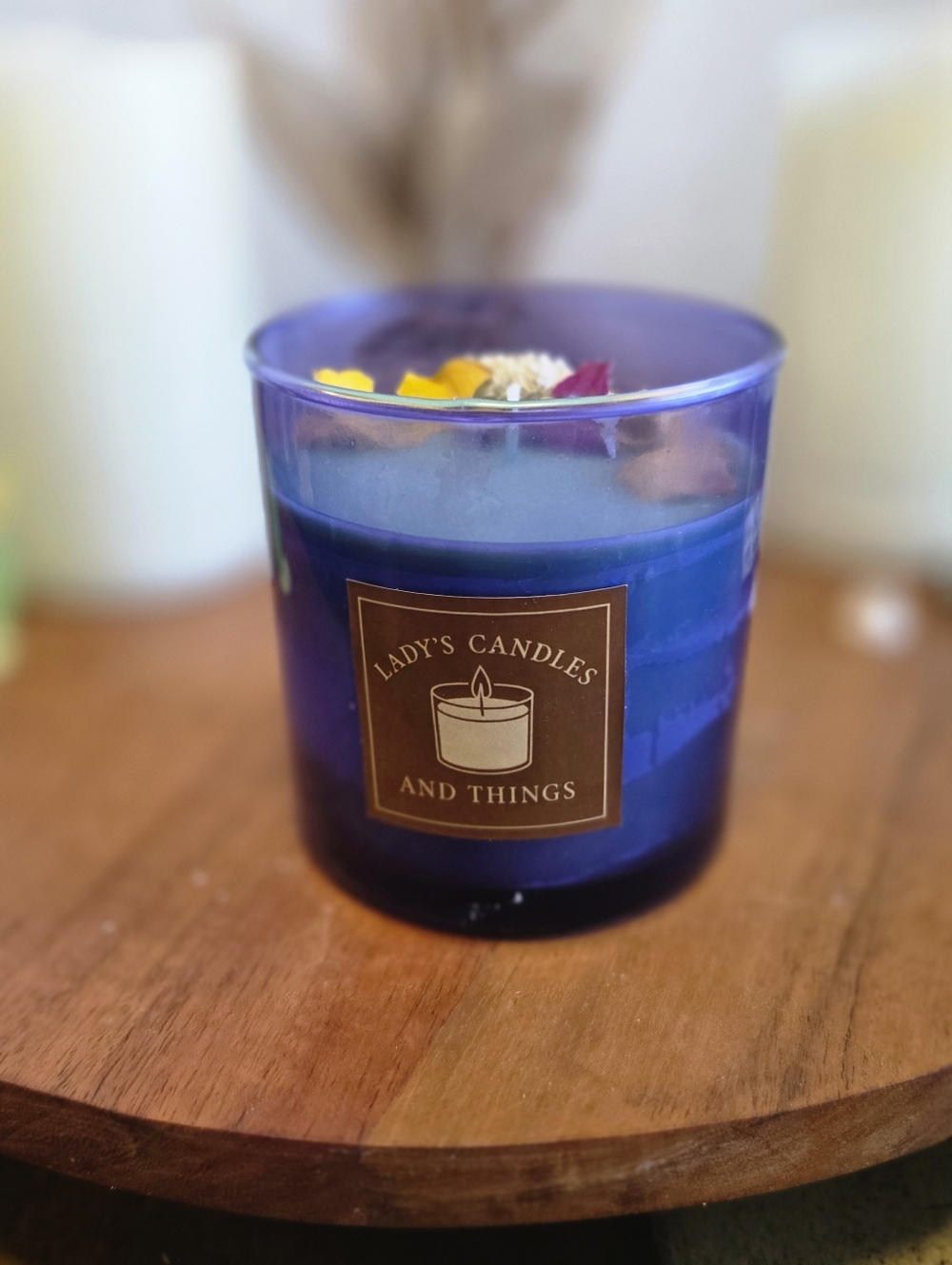Handmade Blue Decorative Scented Candle